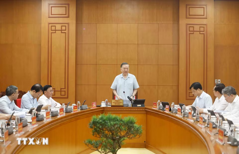 Tổng Bí thư, Chủ tịch nước nhấn mạnh, phải thống nhất nhận thức công nghệ lượng tử là vấn đề chiến lược quốc gia, không chỉ là vấn đề nghiên cứu khoa học đơn thuần - Ảnh: TTXVN