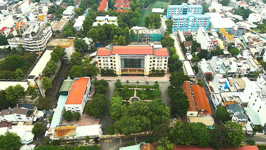 Khuôn viên từ trên cao Phân hiệu Trường Đại học Kiểm sát tại TP HCM.