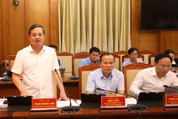 Ông Phạm Hoàng Sơn, Chủ tịch UBND tỉnh Bắc Ninh phát biểu&nbsp;tại hội nghị.