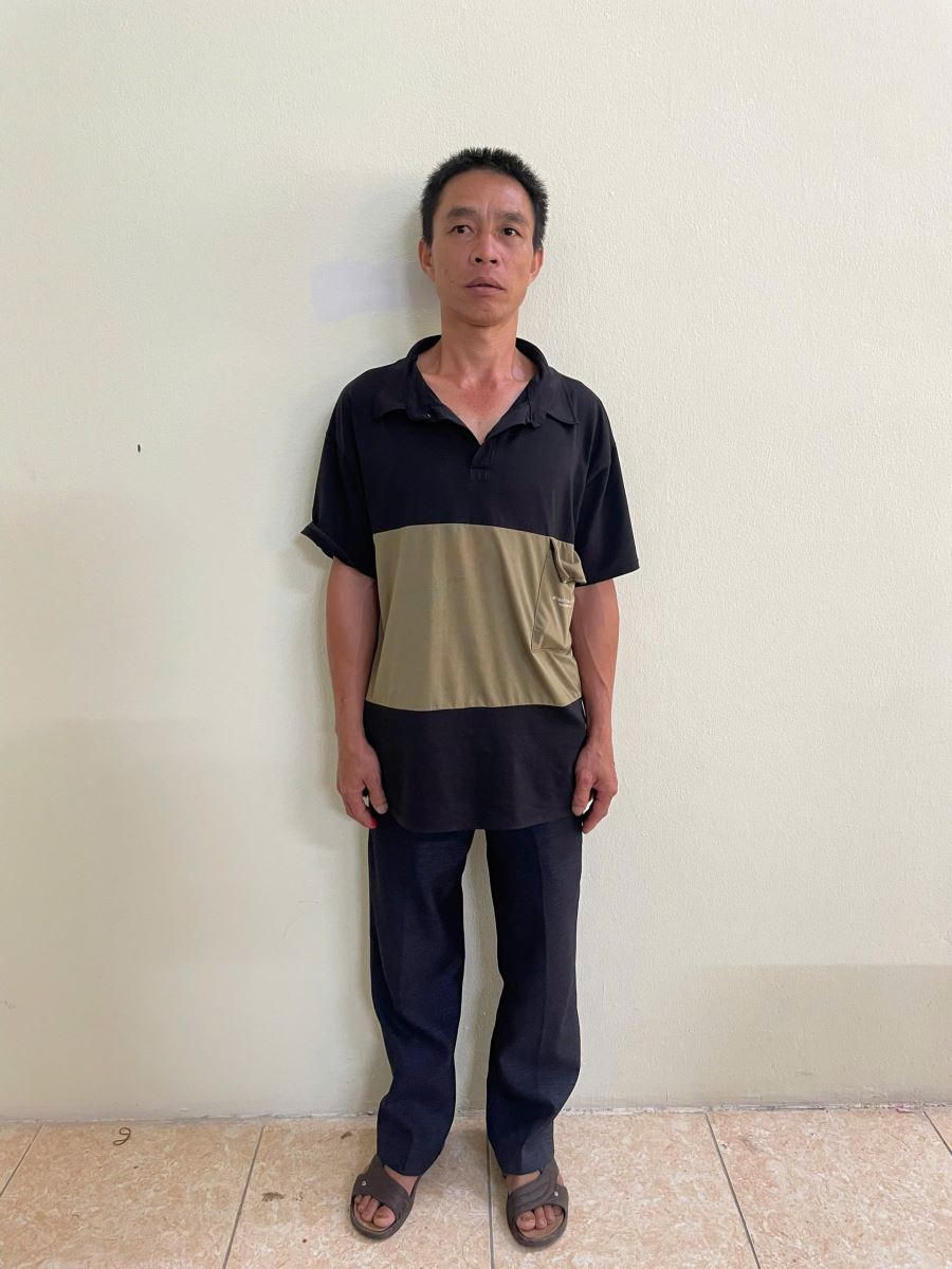 Đối tượng Trần Văn Minh tại cơ quan công an.
