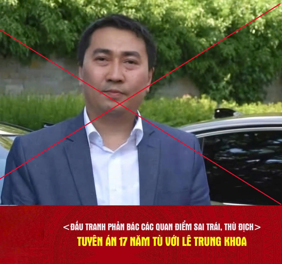 Ngày 31/12/2025, TAND TP. Hà Nội tuyên án vắng mặt 17 năm tù với Lê Trung Khoa về tội “Làm, tàng trữ, phát tán, tuyên truyền thông tin, tài liệu nhằm chống Nhà nước Cộng hòa xã hội chủ nghĩa Việt Nam" theo quy định tại Điều 117.