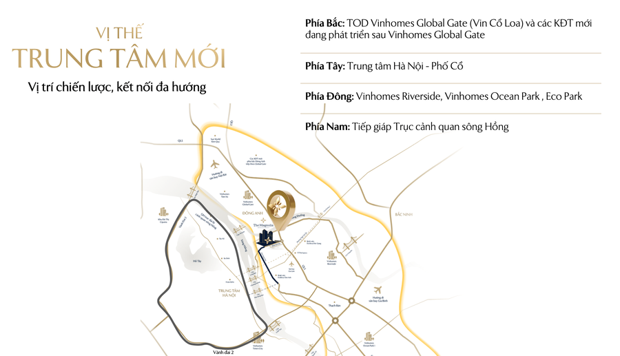 Từ The Magnolia, cư dân dễ dàng kết nối đến trung tâm Phố Cổ và các tiện ích trọng điểm tại khu Đông Hà Nội.