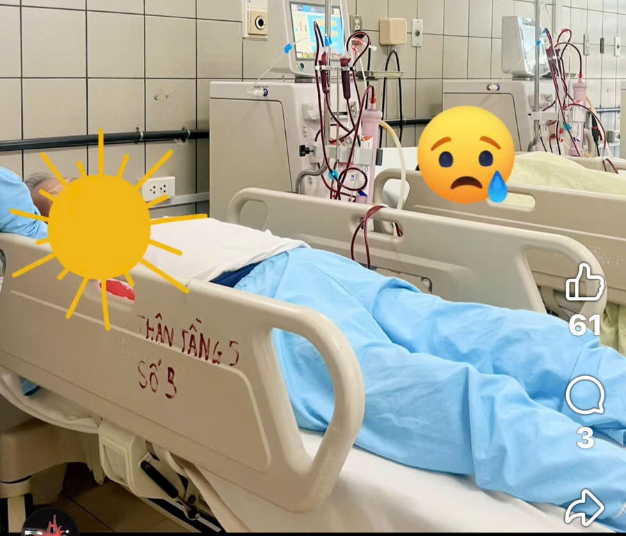 Một nam thanh niên khỏe mạnh bị suy thận cấp chỉ sau một ngày làm việc dưới trời nắng mà không uống đủ nước. (Ảnh: Bệnh viện Bạch Mai)