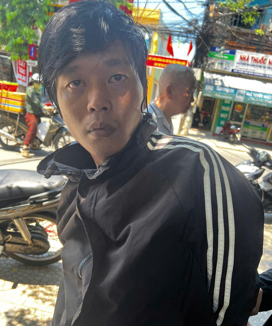 Đối tượng Dương Trung Nghĩa tại thời điểm bị bắt giữ.