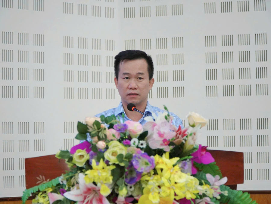 Ông Chu Thúc Đạt, Phó Cục trưởng Thường trực Cục Đổi mới sáng tạo - Bộ Khoa học và Công nghệ phát biểu tại hội thảo.