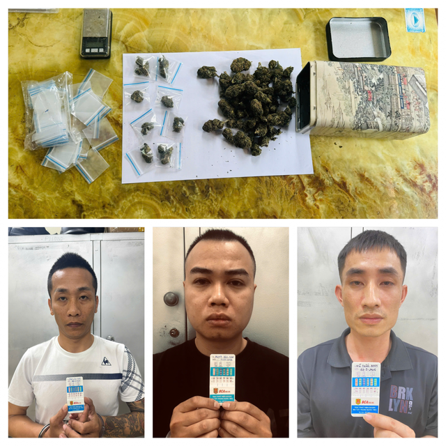 Các đối tượng bị bắt giữ và tang vật. Ảnh: CACC