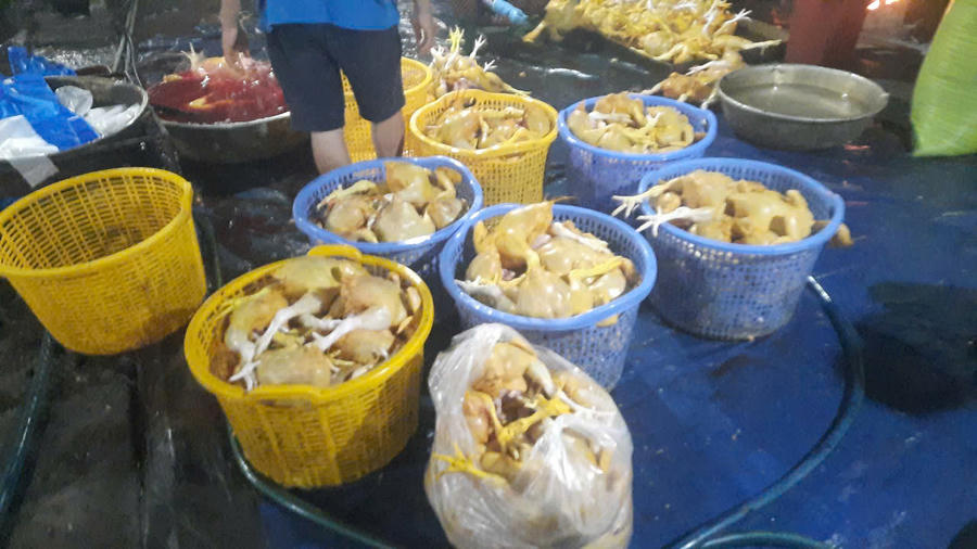 Các cơ sở giết mổ vịt, gà, lợn tại các địa điểm không được cơ quan Nhà nước có thẩm quyền cho phép bị lực lượng Công an phát hiện. (Ảnh: Công an tỉnh Đồng Tháp)