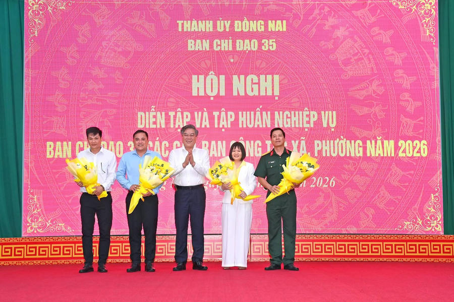 Ban Chỉ đạo 35 Thành ủy Đồng Nai tổ chức diễn tập, tập huấn nghiệp vụ năm 2026.