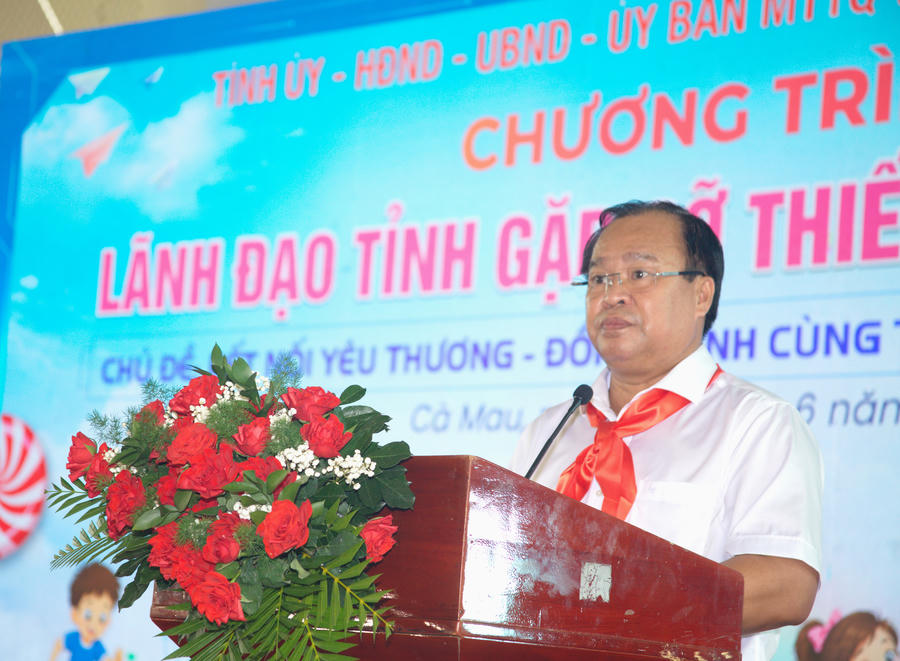 Ông Nguyễn Minh Luân - Ủy viên BTV Tỉnh ủy, Phó Chủ tịch UBND tỉnh Cà Mau phát biểu tại Chương trình.