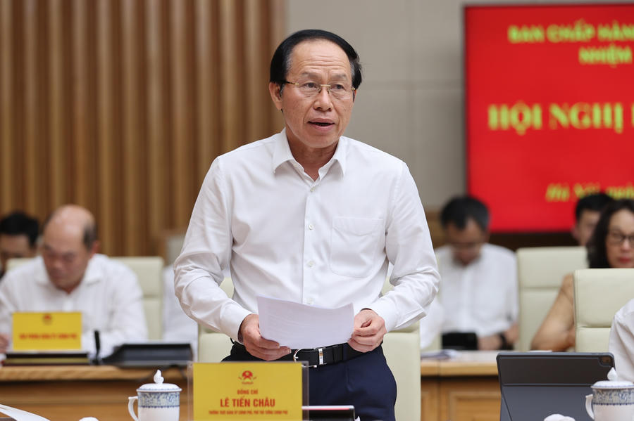 Phó Thủ tướng Lê Tiến Châu phát biểu tại hội nghị.