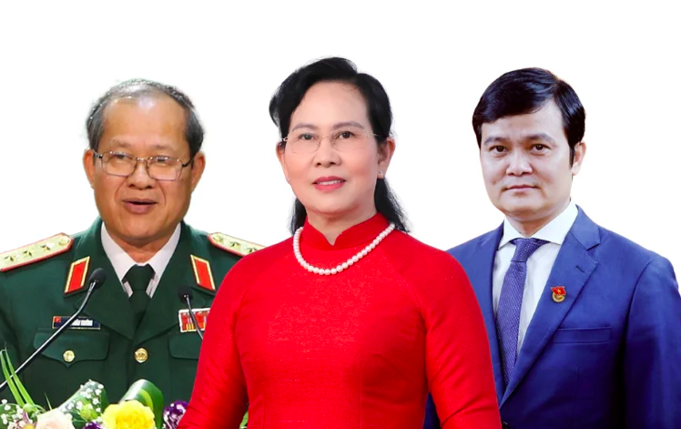 Từ trái qua, ông Bế Xuân Trường, bà Lê Thị Thủy và ông Bùi Quang Huy. Ảnh: Dân Việt