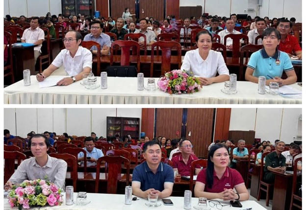 Quang cảnh tại điểm cầu xã Vĩnh Lộc
