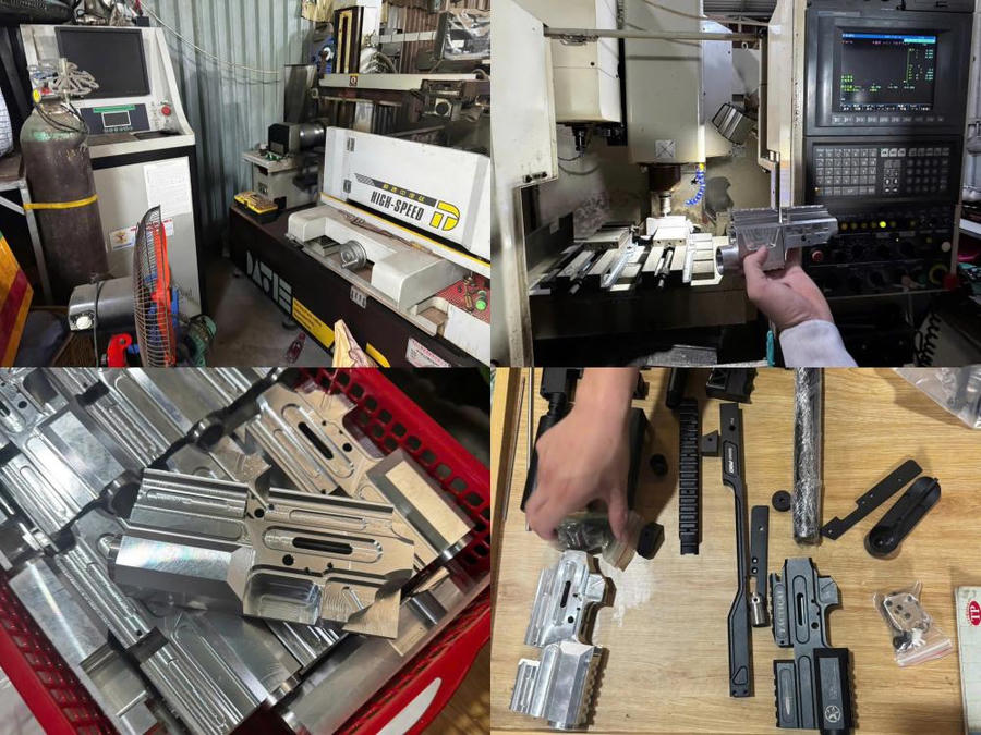 Các đối tượng đã xây dựng quy trình sản xuất, lắp ráp súng tương đối hoàn chỉnh - Ảnh Công an Hà Tĩnh.