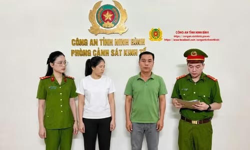 Nguyễn Văn Viện và Ngô Thị Hà. (Ảnh Công an tỉnh Ninh Bình)