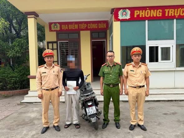 Xử phạt nghiêm minh hành vi của nam thanh niên - Ảnh Công an Nghệ An.