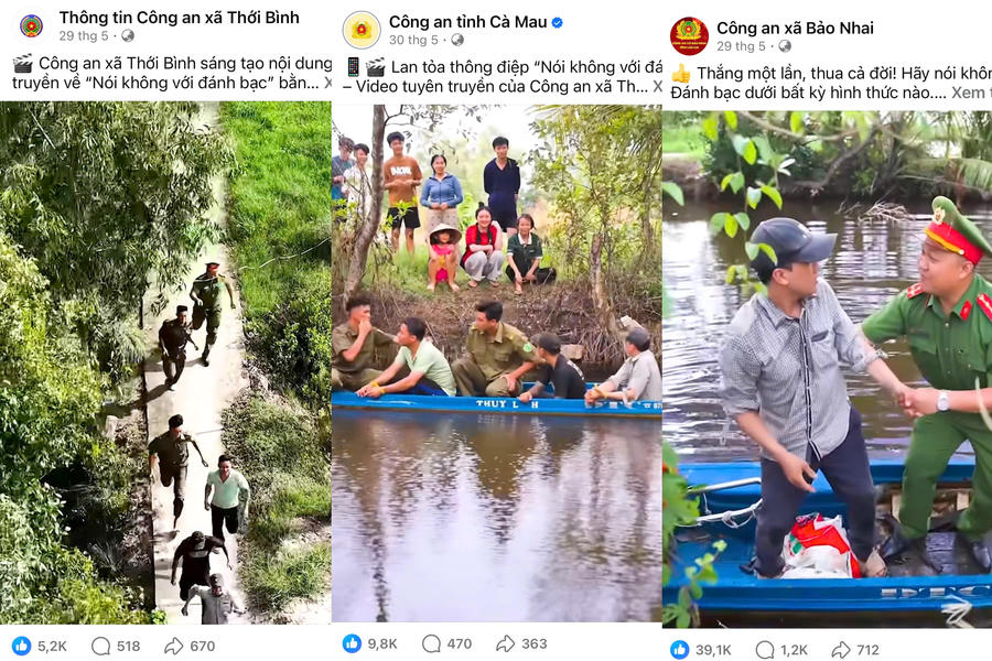 Video “Nói không với đánh bạc” do Công an xã Thới Bình thực hiện được nhiều fanpage Công an trong và ngoài tỉnh chia sẻ, lan tỏa mạnh mẽ trên mạng xã hội.