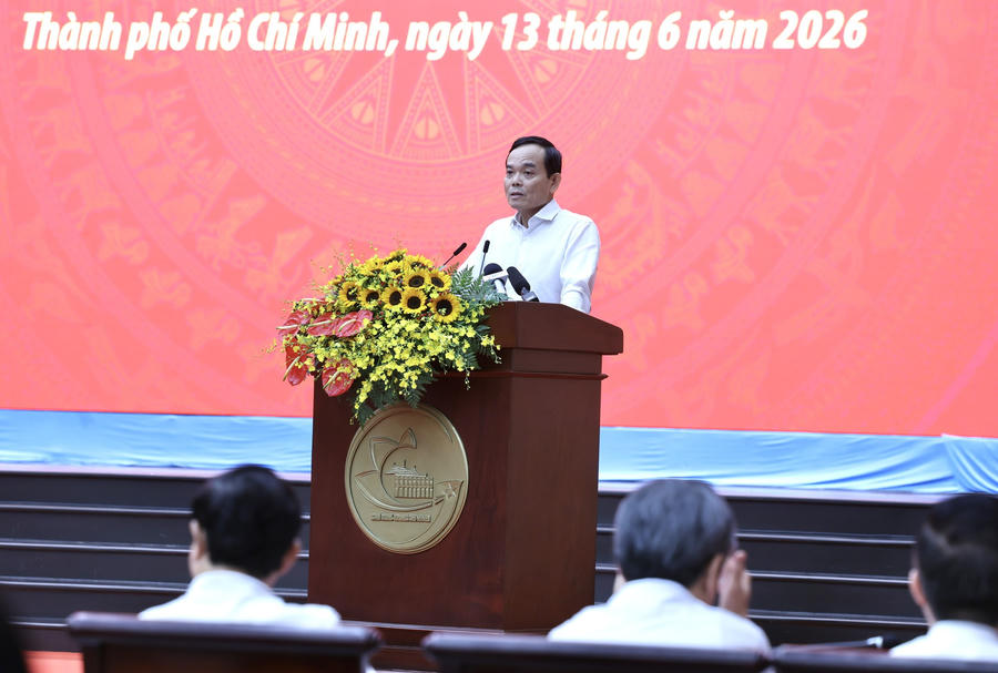 Bí thư Thành uỷ TPHCM Trần Lưu Quang phát biểu.