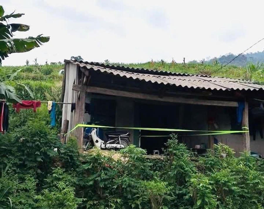 Hiện trường ngôi nhà xảy ra vụ án.