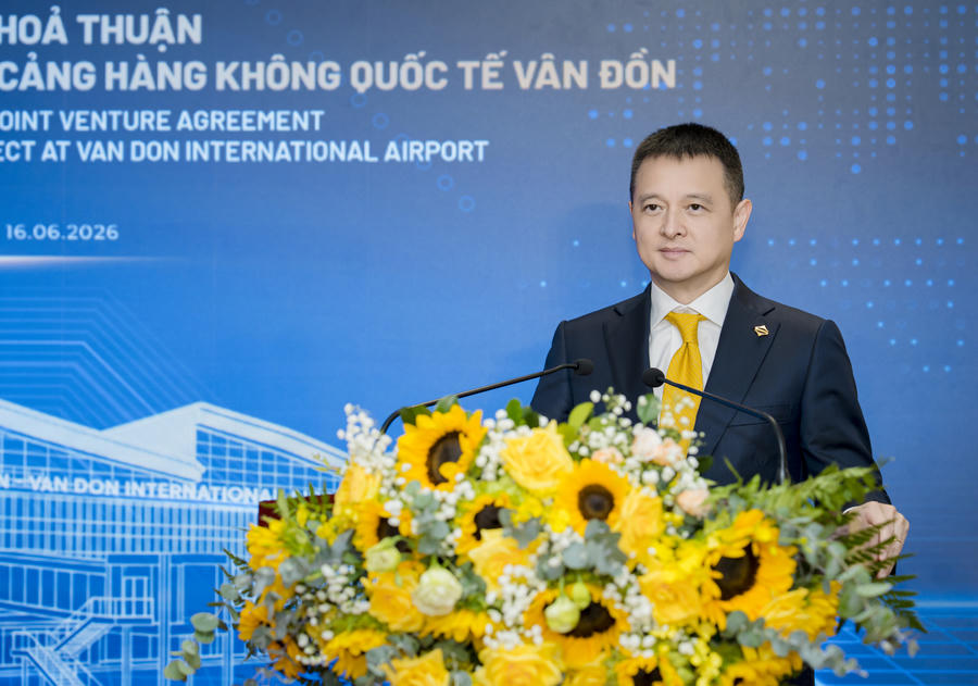 Ông Đặng Minh Trường - Chủ tịch HĐQT Tập đoàn Sun Group phát biểu tại buổi lễ.