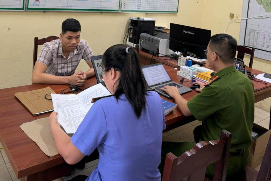 Cơ quan Cảnh sát điều tra làm việc với đối tượng N.V.T