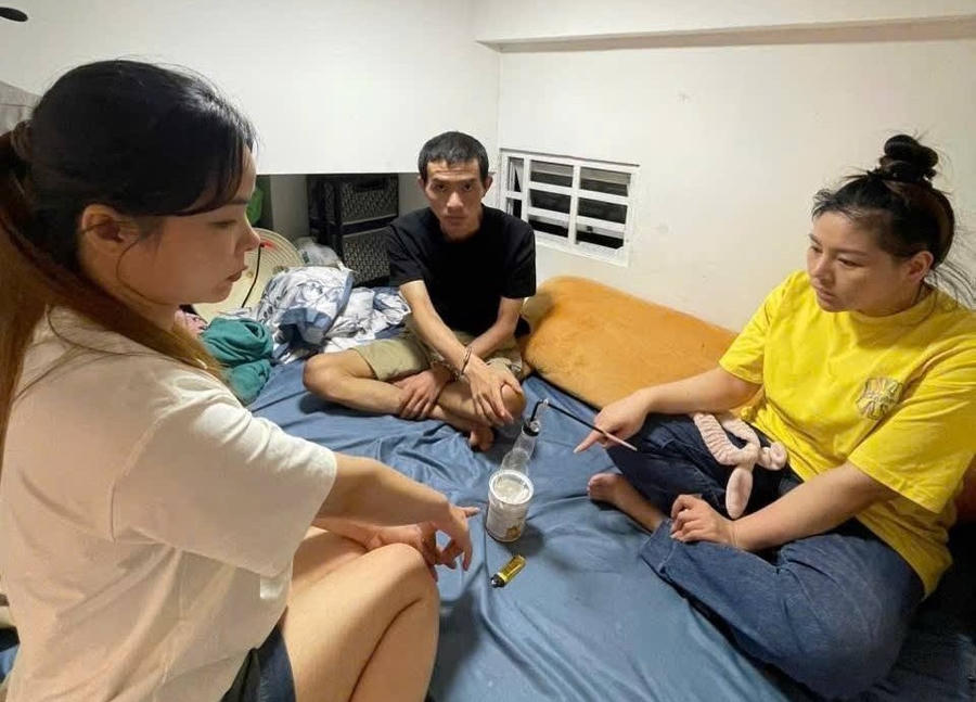 Nhóm đối tượng tổ chức, sử dụng ma túy trái phép - Ảnh Công an thành phố Đà Nẵng.