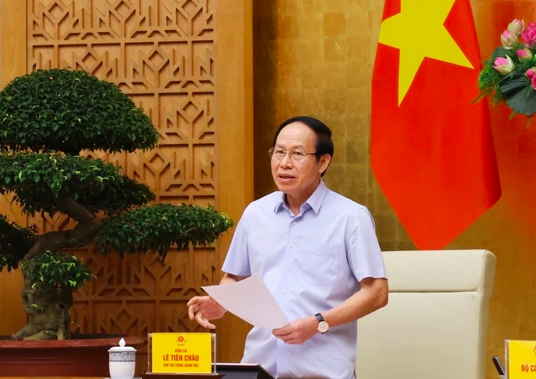 Phó Thủ tướng Lê Tiến Châu, Trưởng Ban Chỉ đạo xây dựng trường học cho các xã biên giới chủ trì cuộc họp của Ban Chỉ đạo trực tuyến với 22 địa phương - Ảnh: VGP/Thu Sa Phó Thủ tướng Lê Tiến Châu, Trưởng Ban Chỉ đạo xây dựng trường học cho các xã biên giới chủ trì cuộc họp của Ban Chỉ đạo trực tuyến với 22 địa phương - Ảnh: VGP/Thu Sa