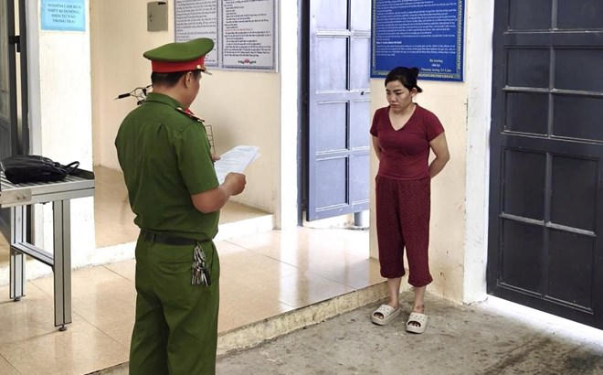 Văn phòng Cơ quan Cảnh sát điều tra Công an tỉnh Hà Tĩnh đã khởi tố và lệnh tạm giam đối với Trương Thị Loan. Ảnh: Công an Hà Tĩnh
