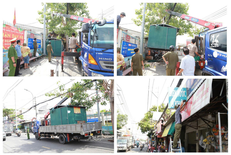 Chi đoàn Công an xã đã phối hợp với đoàn thanh niên các trường học đồng loạt tổ chức bóc xóa các sản phẩm quảng cáo "rác"