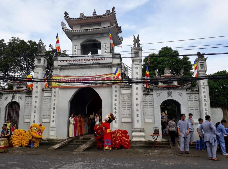 Chùa Kim Giang (Nghiêm Thắng tự) tại xã Ứng Hòa. Ảnh InT