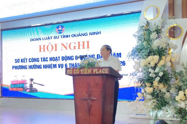 Ông Đặng Bá Bắc, Phó Giám đốc Sở Tư pháp tỉnh Quảng Ninh&nbsp;phát biểu tại hội nghị.