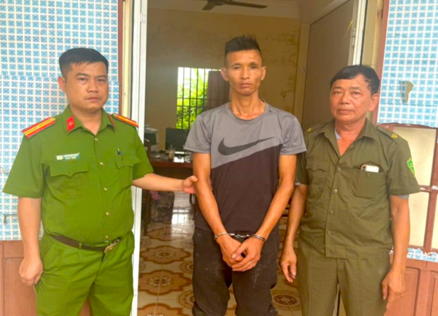 Đối tượng Đào Xuân Hải tại cơ quan Công an.