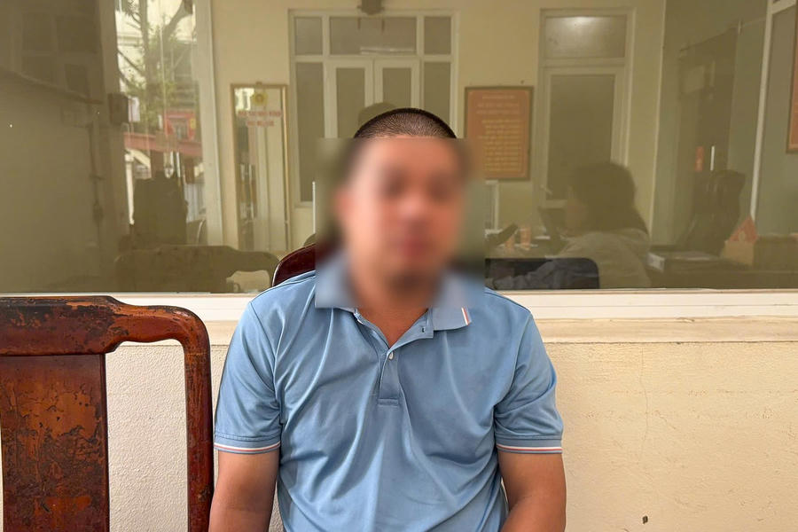 Đối tượng tại cơ quan Công an.