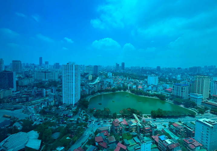 Một góc thành phố Hà Nội nhìn từ trên cao.