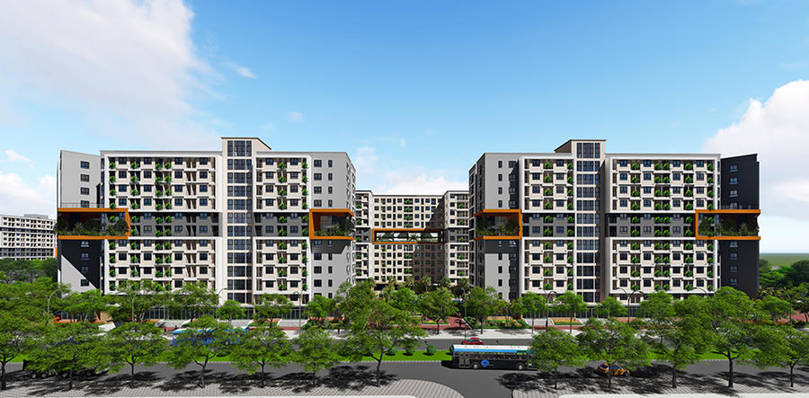 Phối cảnh Dự án Nhà ở xã hội CT3 thuộc Dự án đầu tư xây dựng Khu nhà ở xã hội tại ô đất CT3, CT4 Khu đô thị mới Kim Chung (xã Thiên Lộc, thành phố Hà Nội).