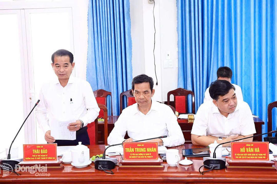 Đại biểu các xã, phường trình bày ý kiến.