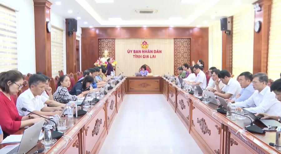 Toàn cảnh cuộc họp rà soát đề án du lịch sinh thái tại UBND tỉnh Gia Lai.