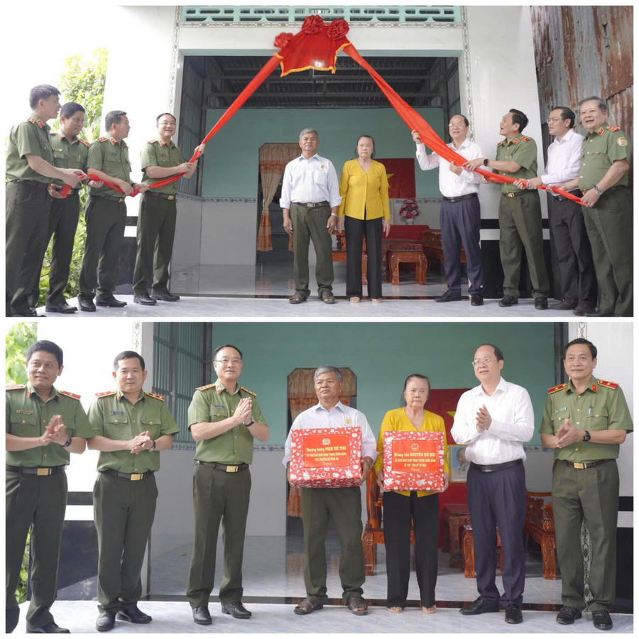 Thượng tướng Phạm Thế Tùng cùng lãnh đạo tỉnh Cà Mau và đoàn công tác thăm, tặng quà và dự lễ khánh thành, bàn giao nhà cho gia đình ông Lý Huỳnh (ấp Sào Lưới, xã Đá Bạc), góp phần lan tỏa chính sách an sinh xã hội đến người dân địa phương.