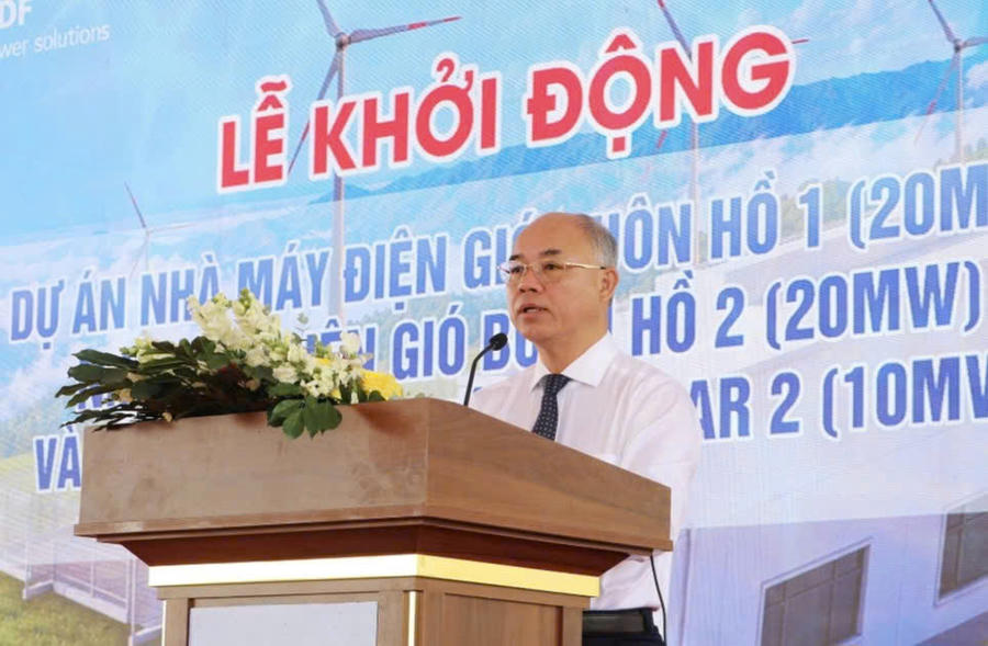 Phó Chủ tịch UBND tỉnh Đắk Lắk Trương Công Thái phát biểu tại lễ khởi động Ảnh: V.L