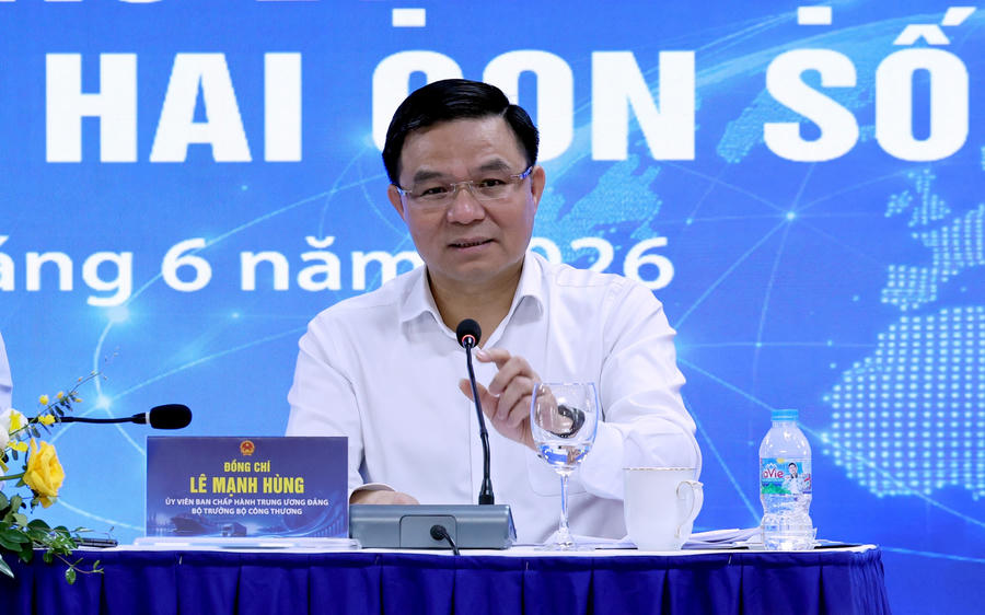 Bộ trưởng Bộ Công Thương Lê Mạnh Hùng phát biểu. Ảnh: VGP
