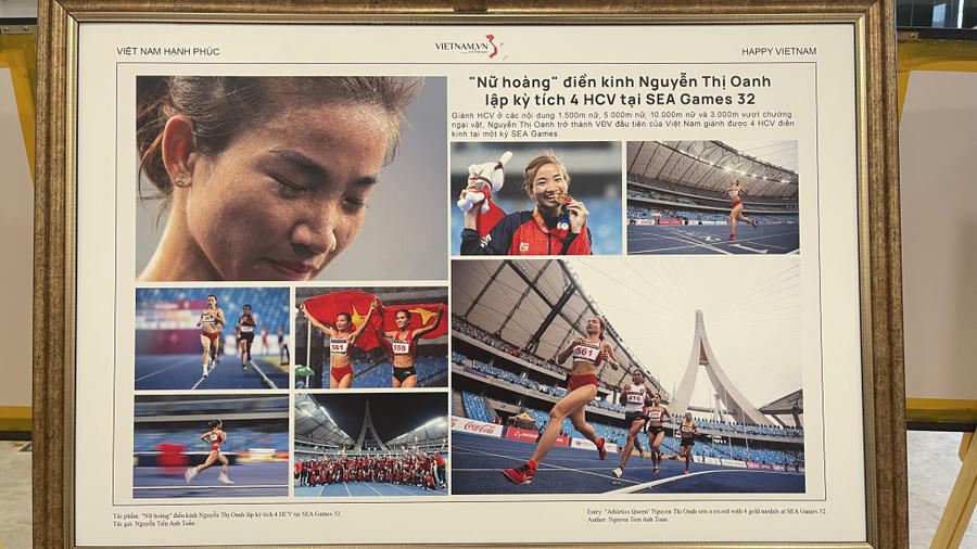 Bộ ảnh "Nữ hoàng điền kinh Nguyễn Thị Oanh lập kỳ tích 4 HCV tại SEA Games 32" của tác giả Nguyễn Tiến Anh Tuấn.