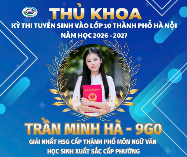 Nữ sinh Trần Minh Hà tạo nên kỳ tích với điểm số chạm ngưỡng tuyệt đối với 3 môn thi: Toán, Ngữ văn và tiếng Anh.