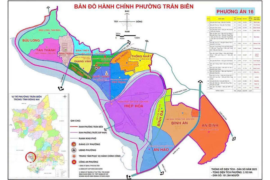 Theo dự kiến, phường Trấn Biên sau sắp xếp tinh gọn còn 16 khu phố.