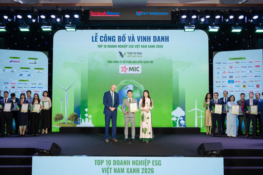 Tổng Công ty Cổ phần Bảo hiểm Quân đội (MIC) chính thức được vinh danh trong Top 10 Doanh nghiệp ESG Việt Nam Xanh 2026 ngành Bảo hiểm Tổng Công ty Cổ phần Bảo hiểm Quân đội (MIC) chính thức được vinh danh trong Top 10 Doanh nghiệp ESG Việt Nam Xanh 2026 ngành Bảo hiểm