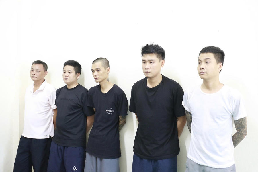 Các đối tượng trong đường dây bị bắt giữ - Ảnh Công an Nghệ An.