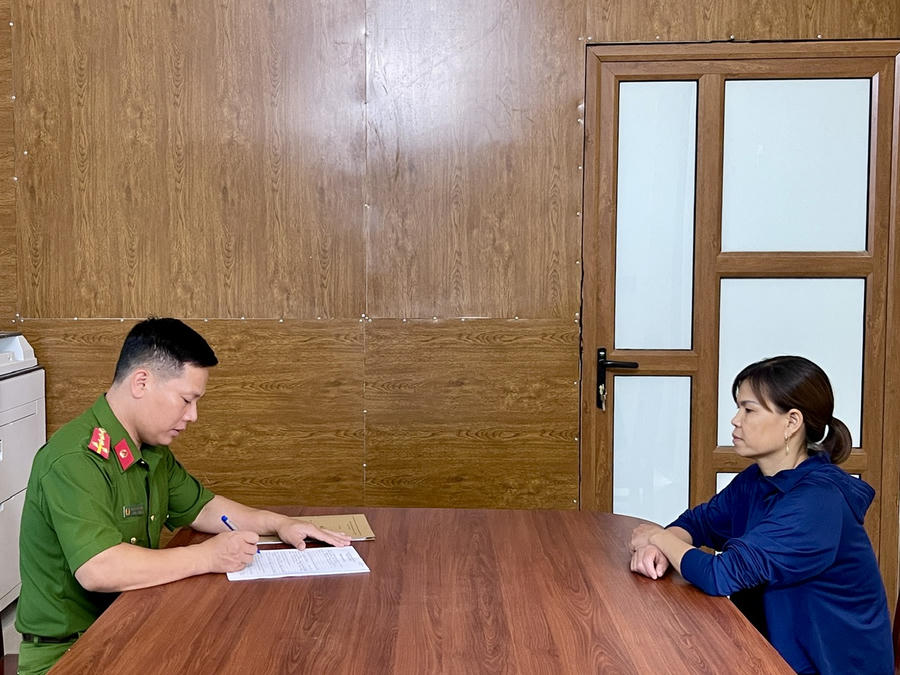 Đối tượng tại cơ quan Công an.