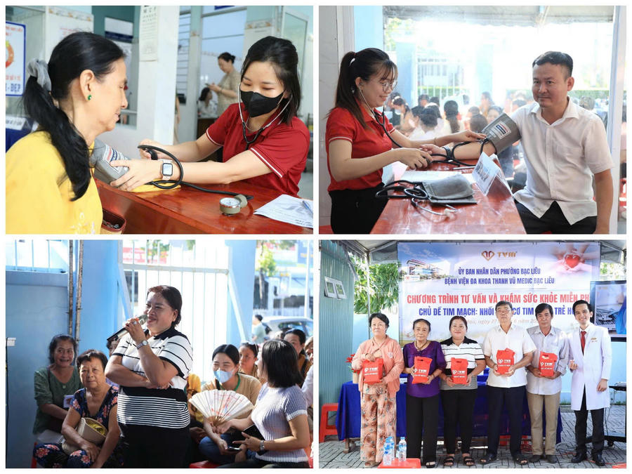 Đông đảo người dân hào hứng tham gia giao lưu, tư vấn cùng các bác sĩ chuyên khoa; được đo huyết áp, điện tim, đường huyết miễn phí và nhận những phần quà ý nghĩa từ chương trình.