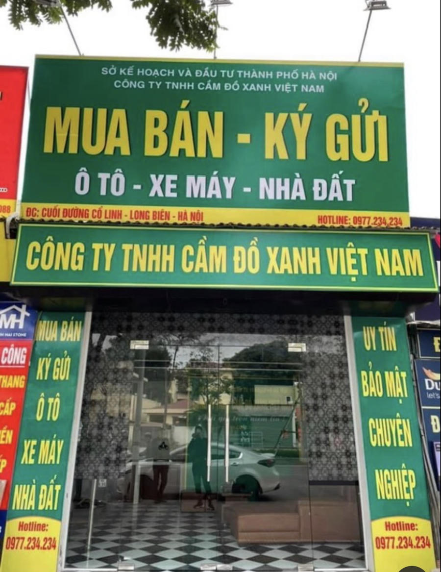 Theo anh Kiều Đình Ba,&nbsp;tiệm cầm đồ mà Trịnh Công Tuấn đem xe đi cầm ở đường Cổ Linh, Long Biên, Hà Nội. Sau khi công an vào cuộc thì tiệm cầm đồ nay đã đóng cửa. (Ảnh NVCC)