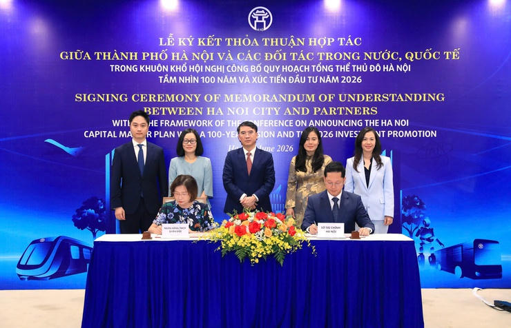 Lễ ký kết Biên bản ghi nhớ hợp tác giữa Sở Tài chính TP Hà Nội với các ngân hàng. (Ảnh: Lê Hải/ Cổng TTĐT TP Hà Nội)