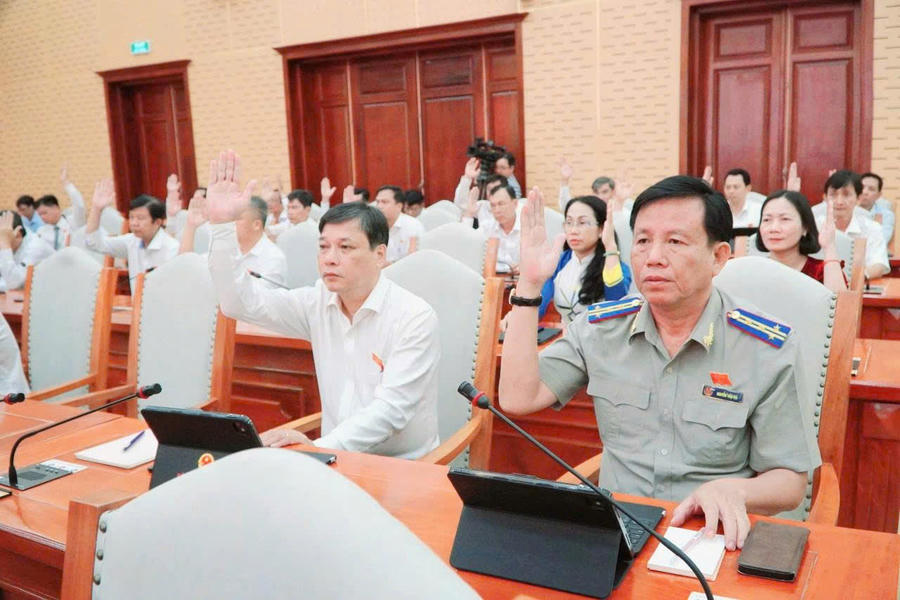 Các đại biểu biểu quyết thông qua 19 nghị quyết.