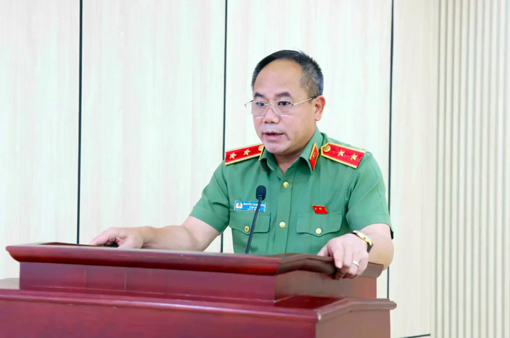 Trung tướng Nguyễn Thanh Tùng, Giám đốc Công an TP Hà Nội phát biểu khai mạc. (ảnh: Công an Hà Nội)